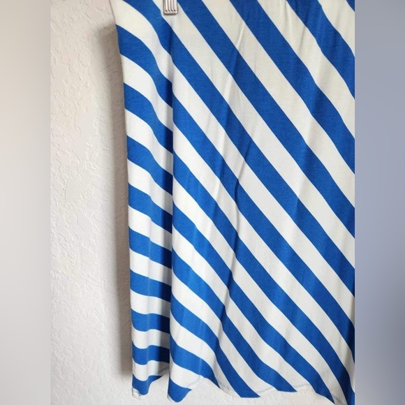 Tommy Bahama Diagonal Stripes White and Blue Jersey Skirt New - Picture 9 of 9